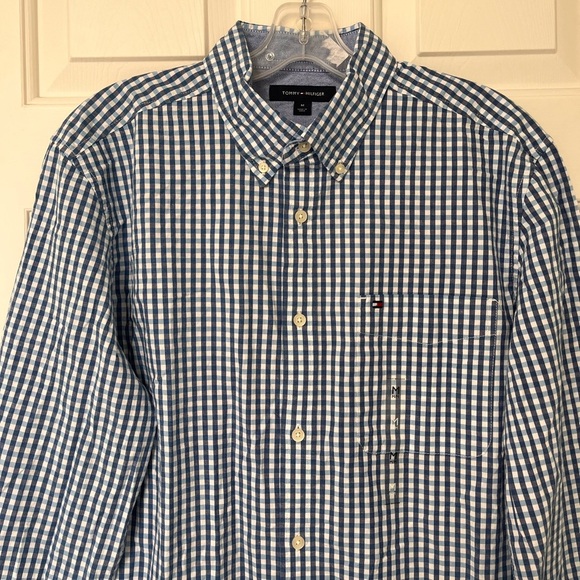 NWT Tommy Hilfiger Blue Gingham Button-Down Shirt M - Picture 5 of 16